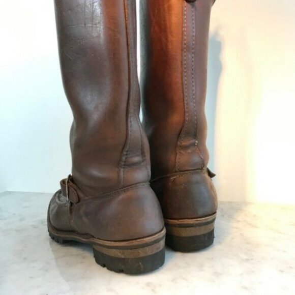 Outdoor Tall Brown Leather Snake Boots - Picture 5 of 12
